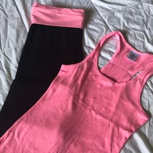 Pink and black yoga pant and tank!